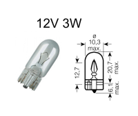 Birne 12V 3W Glassockel 10.3 mm