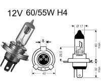 Birne H4 12V60/55W